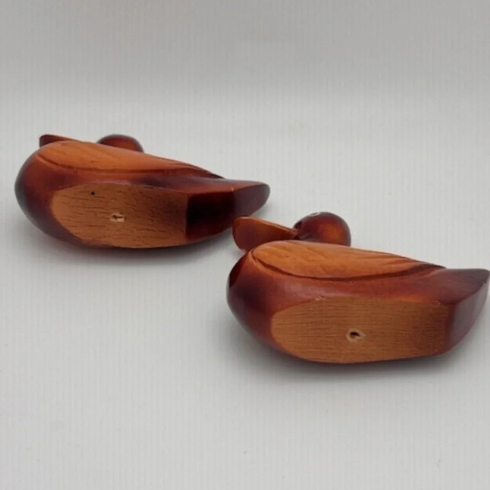 Hand‎ Carved Wooden Ducks Decoy Mallard Stained Vintage Rare Set